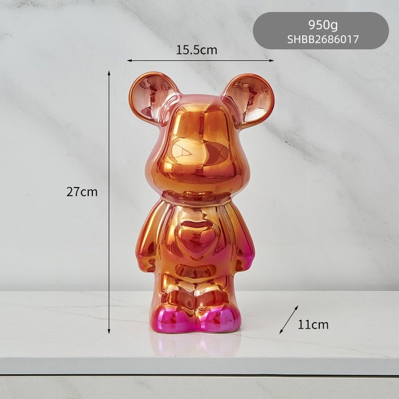 Kleurvolle Keramische Beer Sculptuur en Standbeeld Spaarpot Bureau Ornament