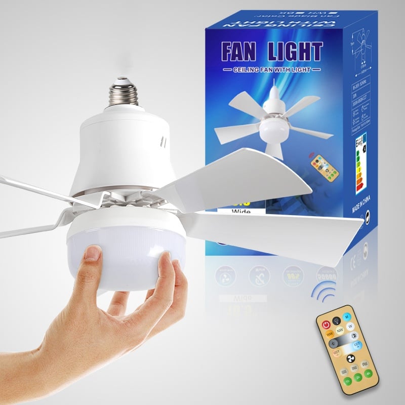 2-IN-1 DRAAGBARE DECKENVENTILATOR & LICHT met afstandsbediening