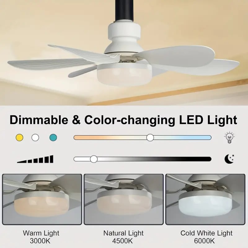 2-IN-1 DRAAGBARE DECKENVENTILATOR & LICHT met afstandsbediening