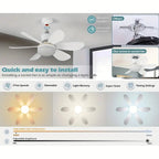 2-IN-1 DRAAGBARE DECKENVENTILATOR & LICHT met afstandsbediening