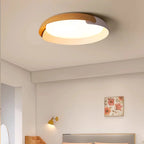 Moderne plafondlamp met houtlook – Stijlvolle LED-verlichting voor de woonkamer