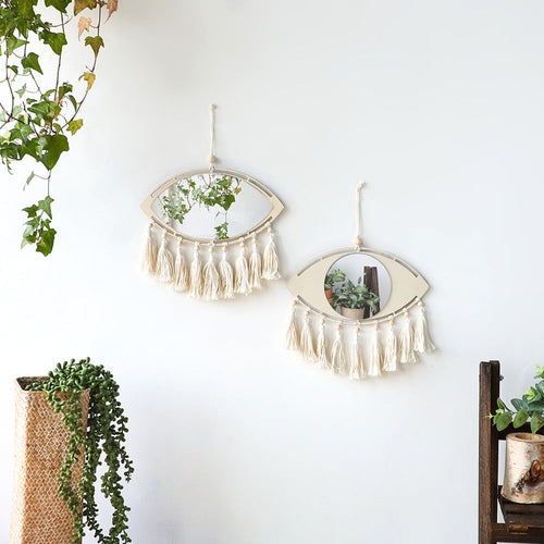 Avosian | Boho Macramé Oog Spiegel Muurdecoratie
