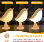 Touch-Control Houten Vogel Nachtlamp - Oplaadbare LED Bedlamp