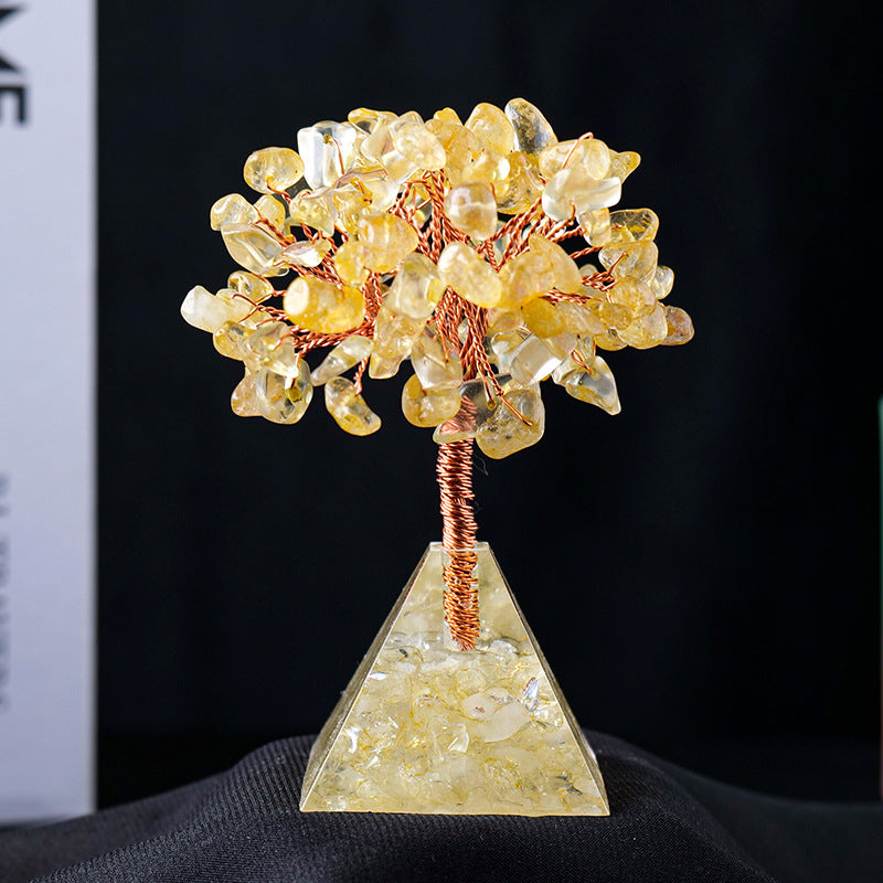 Natuursteen Grind Piramide Basis Feng Shui Boom