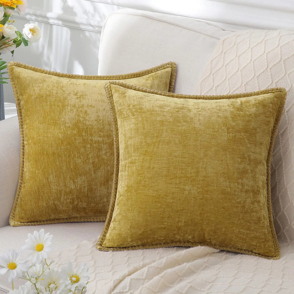 Zachte Chenille Velours Sierkussenhoes
