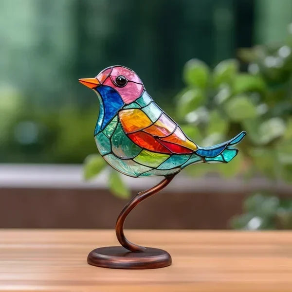 LuxeHome - AvianElegance Vogels gemaakt van gekleurd glas voor een verfijnde interieurontwerp