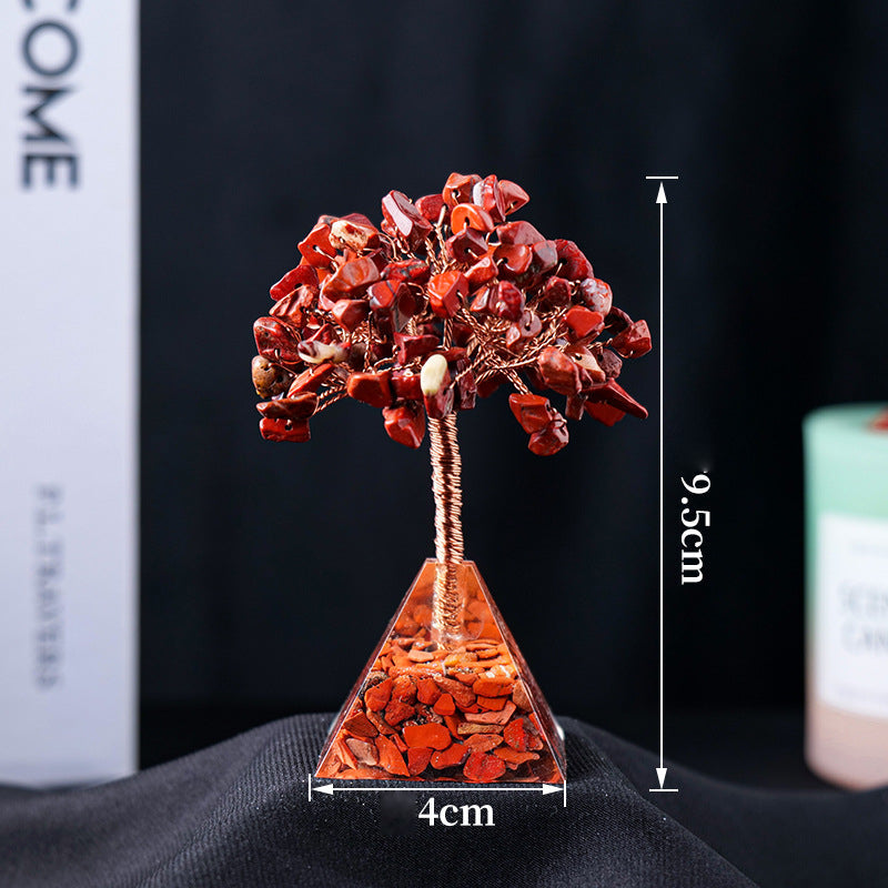 Natuurlijke Steen Grind Piramide Basis Feng Shui Boom