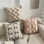 Marokkaans geïnspireerde decoratieve kussen met franjes