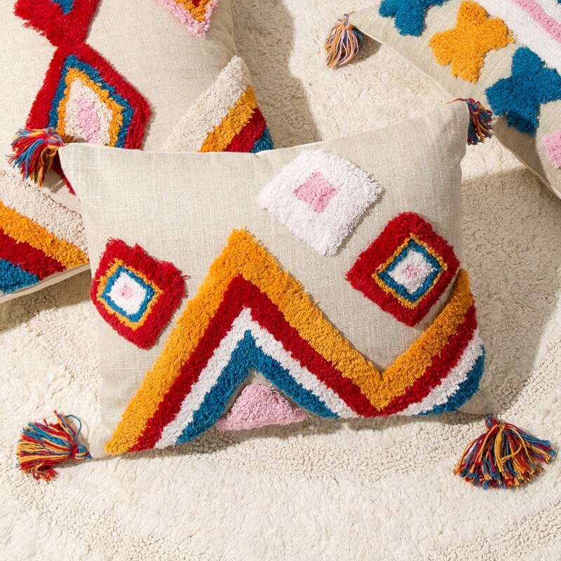 Handgemaakte Decoratieve Kussen in Marokkaanse Boho Stijl