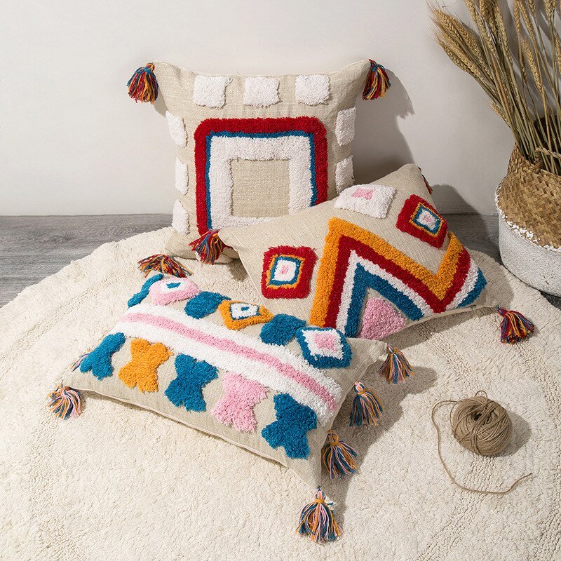 Handgemaakte Decoratieve Kussen in Marokkaanse Boho Stijl