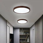 Moderne cirkelvormige plafondlamp met verstelbaar LED-licht in warme walnootkleur voor woonkamer en slaapkamer