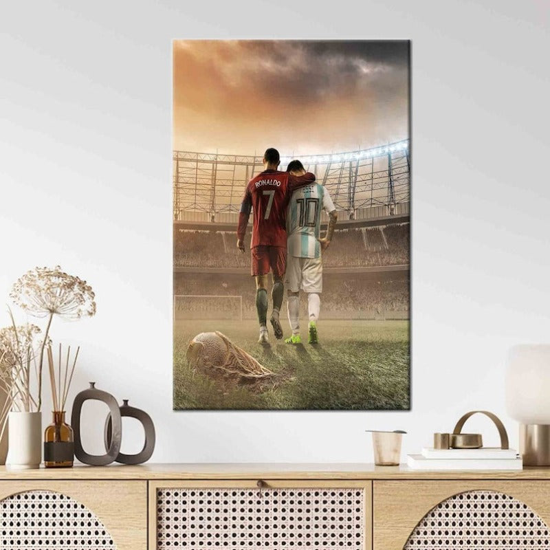 Messi Cristiano Ronaldo Geprinte Wanddecoratie | Avosian