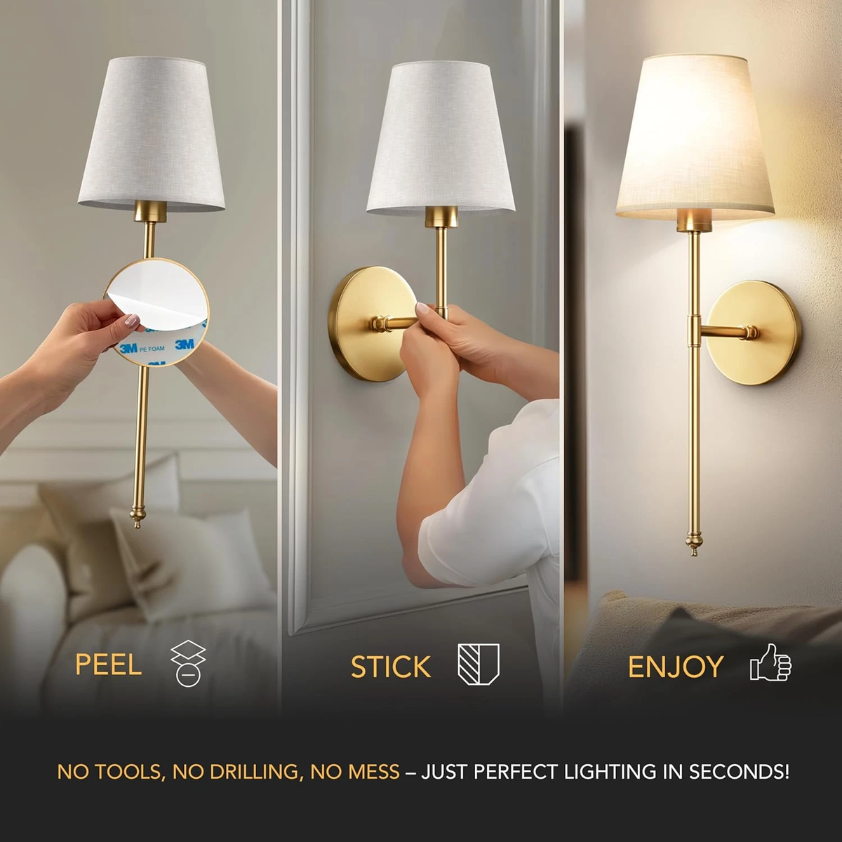 Draadloze wandlamp Avosian
