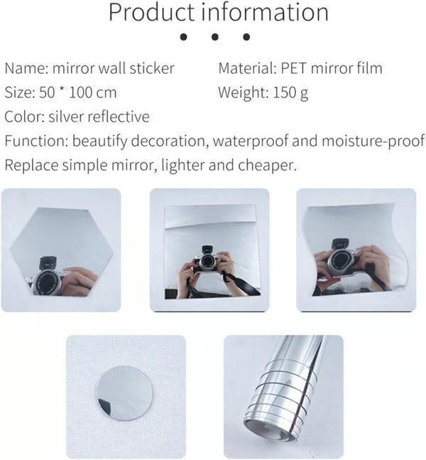 Avosian | Flexibele Spiegelpanelen | Onbreekbare PET Wandspiegel | Peel & Stick Ontwerp | Lichtgewicht & Veilig