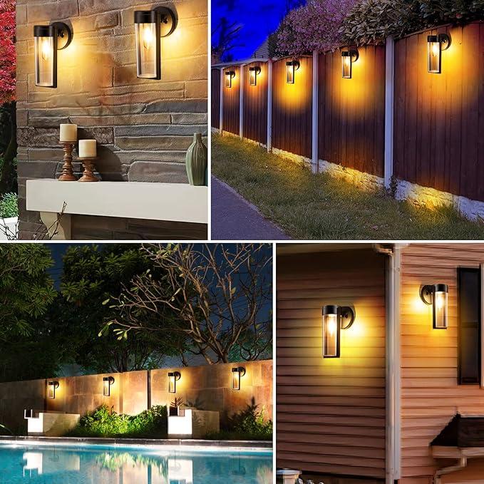 Zonne-werklampen Zonne-energie decklichten, automatische aan/uit waterdichte zonnenbuitenkampen wandgemonteerde zonnen decoratieve lichten voor muur hek patio palen tuin veranda