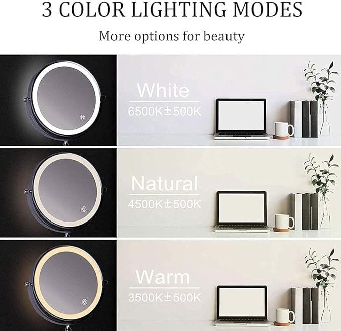 Avosian | LUMIVIEW – Oplaadbare LED Vergrotende Spiegel met Touchbediening