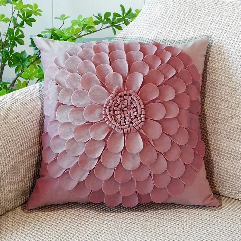 Roze Kussenhoes met Bloempatroon – Decoratieve Sloop voor de Woonkamer en Kinderkamer | Avosian