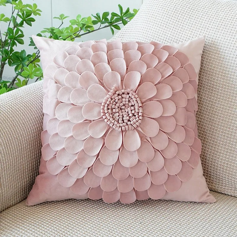 Roze Kussenhoes met Bloempatroon – Decoratieve Sloop voor de Woonkamer en Kinderkamer | Avosian