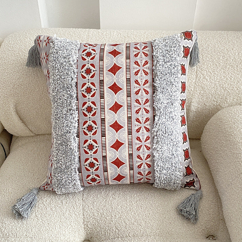 Boho gevoerde franjes kussenhoes