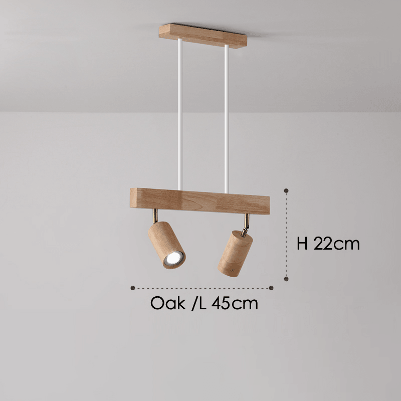 Verstelbare Houten Plafondlamp Minimalistisch Massief Hout