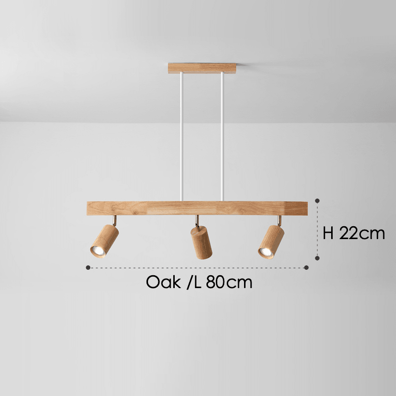 Verstelbare Houten Plafondlamp Minimalistisch Massief Hout