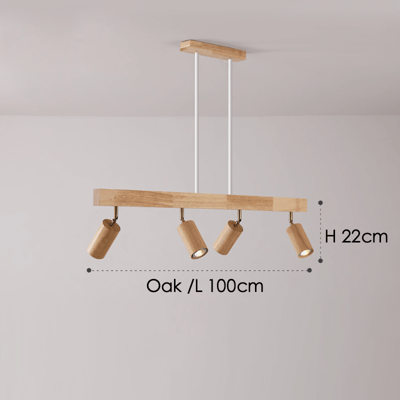 Verstelbare Houten Plafondlamp Minimalistisch Massief Hout