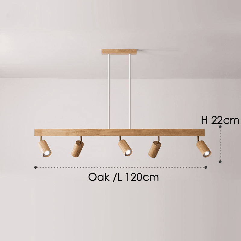 Verstelbare Houten Plafondlamp Minimalistisch Massief Hout