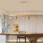 Verstelbare Houten Plafondlamp Minimalistisch Massief Hout