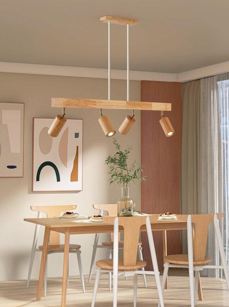 Verstelbare Houten Plafondlamp Minimalistisch Massief Hout
