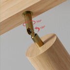 Verstelbare Houten Plafondlamp Minimalistisch Massief Hout