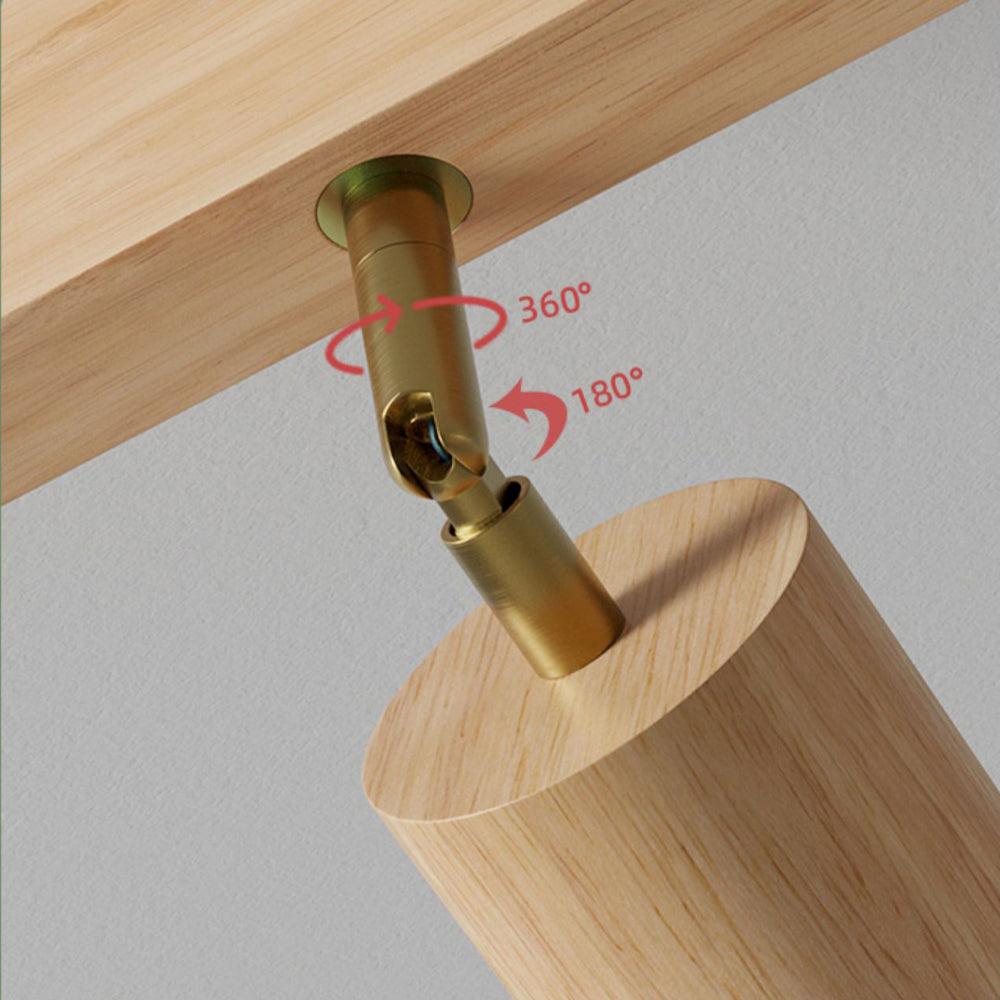 Verstelbare Houten Plafondlamp Minimalistisch Massief Hout