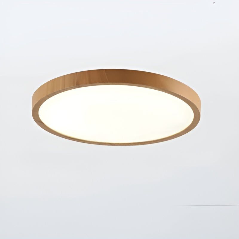 GrainGlow Light - Modern Ultra-Dunne Houten Plafondlamp