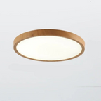 Moderne cirkelvormige plafondlamp met verstelbaar LED-licht in warme walnootkleur voor woonkamer en slaapkamer