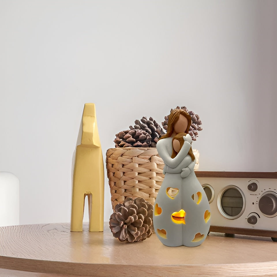 Moeder-Dochter Figuur Flikkerende Kaarsenhouder - LoveGlow