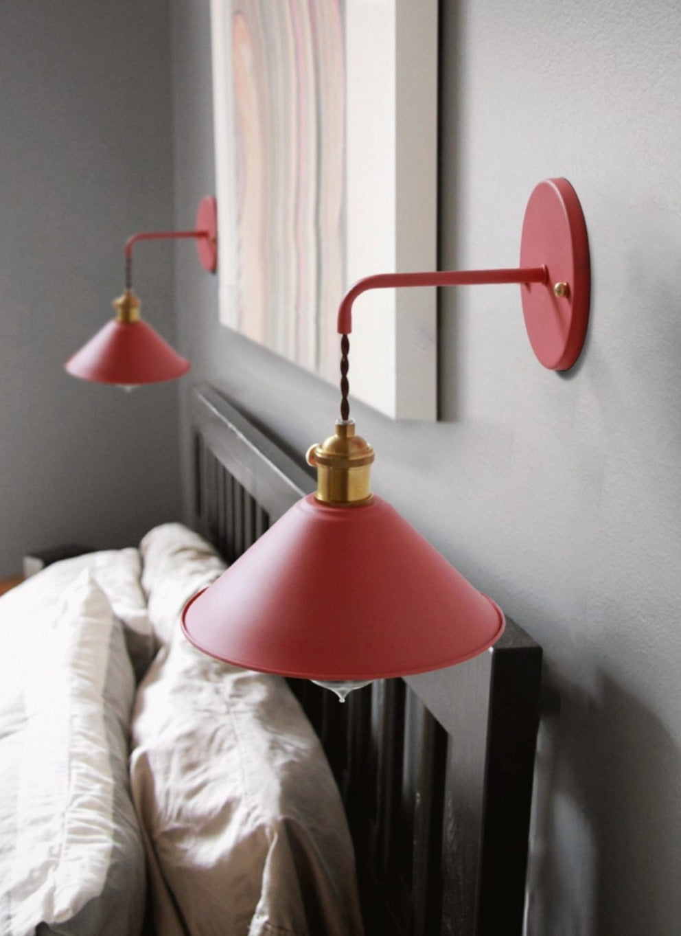Kleurrijke vintage wandlampen