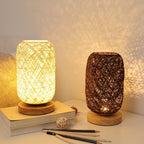 Tafellamp van Rattan hout