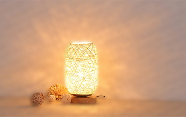 Tafellamp van Rattan hout