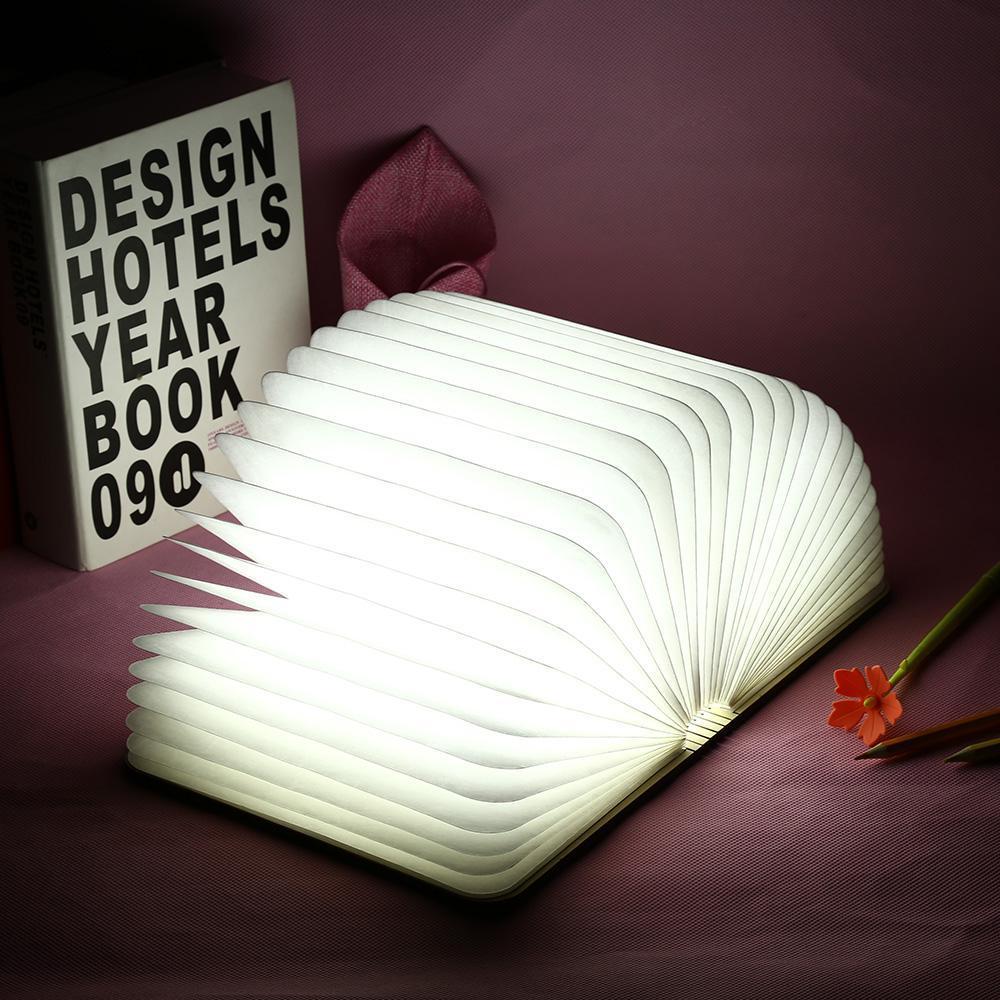 LED Vouwbare 360 Houten Boek Nachtlamp Bureau Lamp USB Oplaadbaar