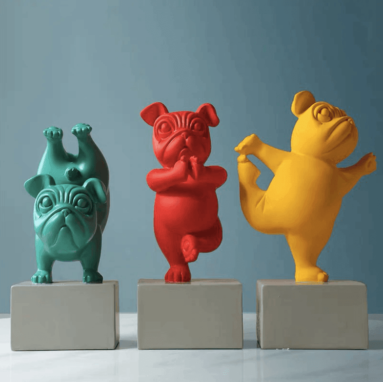 Hars Abstracte Yoga Bulldog Beeldje
