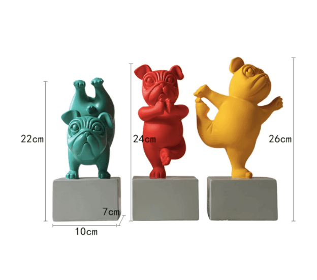 Hars Abstracte Yoga Bulldog Beeldje