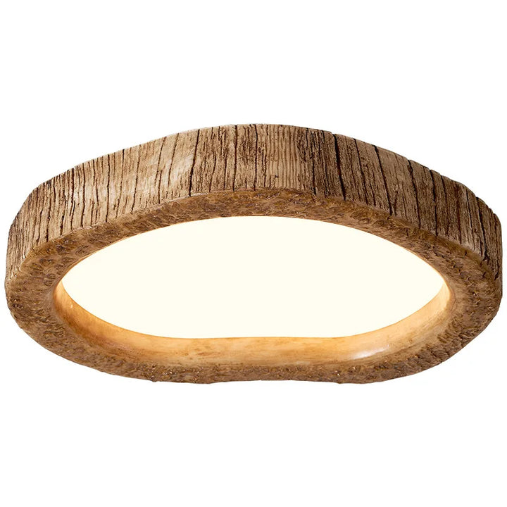 Rustieke LED plafondlamp met houtlook - Auralog
