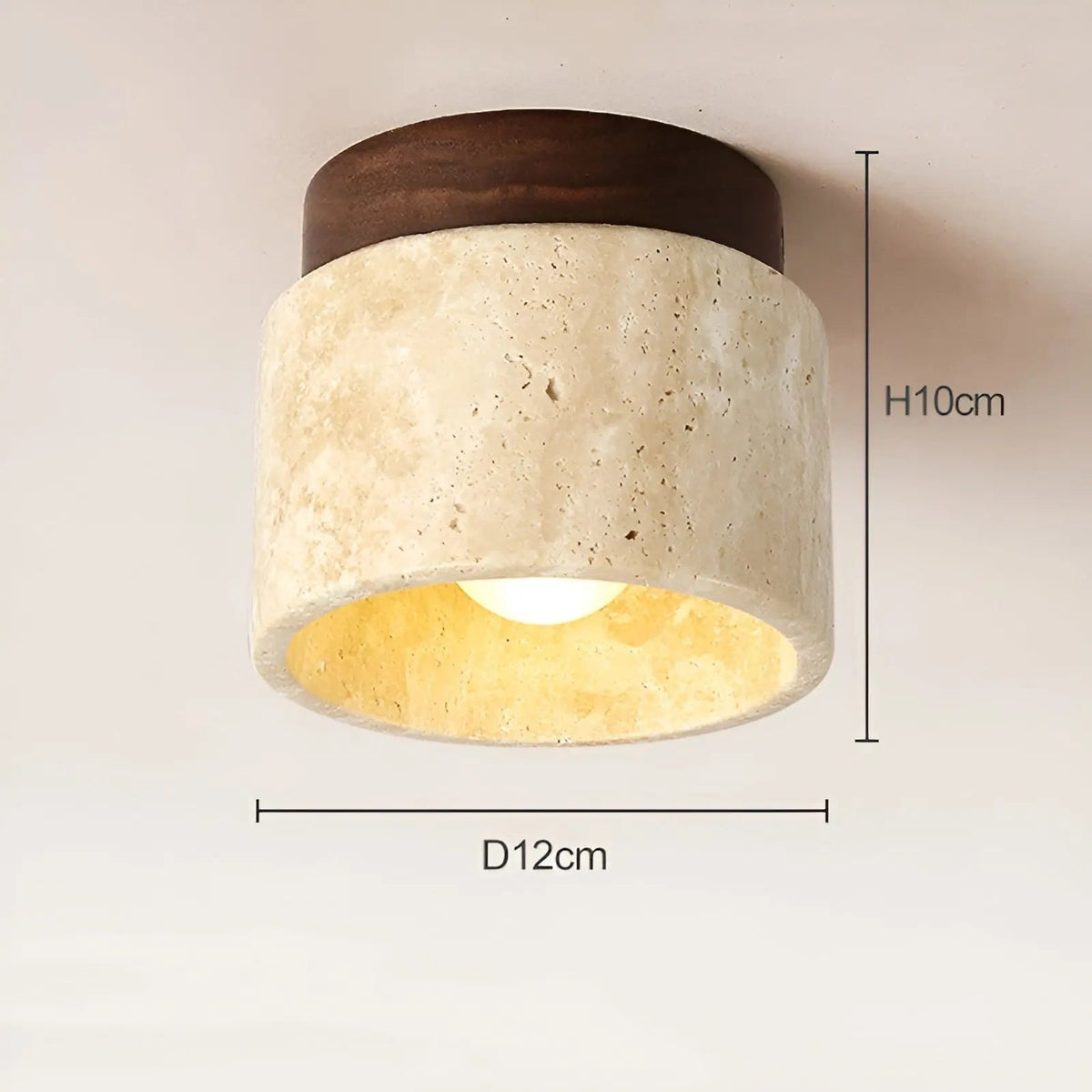 TravaGlow Rustikale Travertin Plafondlamp