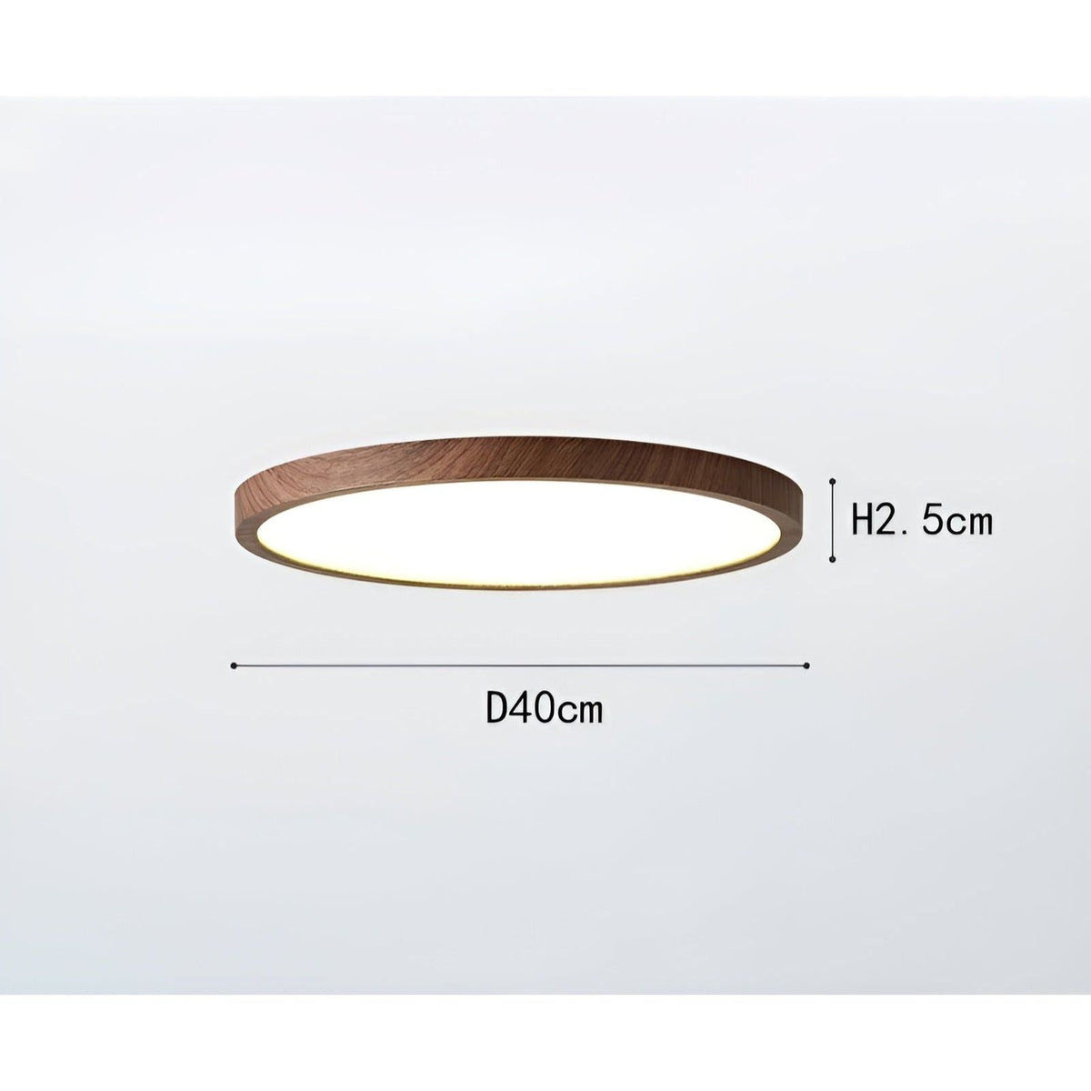 GrainGlow Light - Modern Ultra-Dunne Houten Plafondlamp