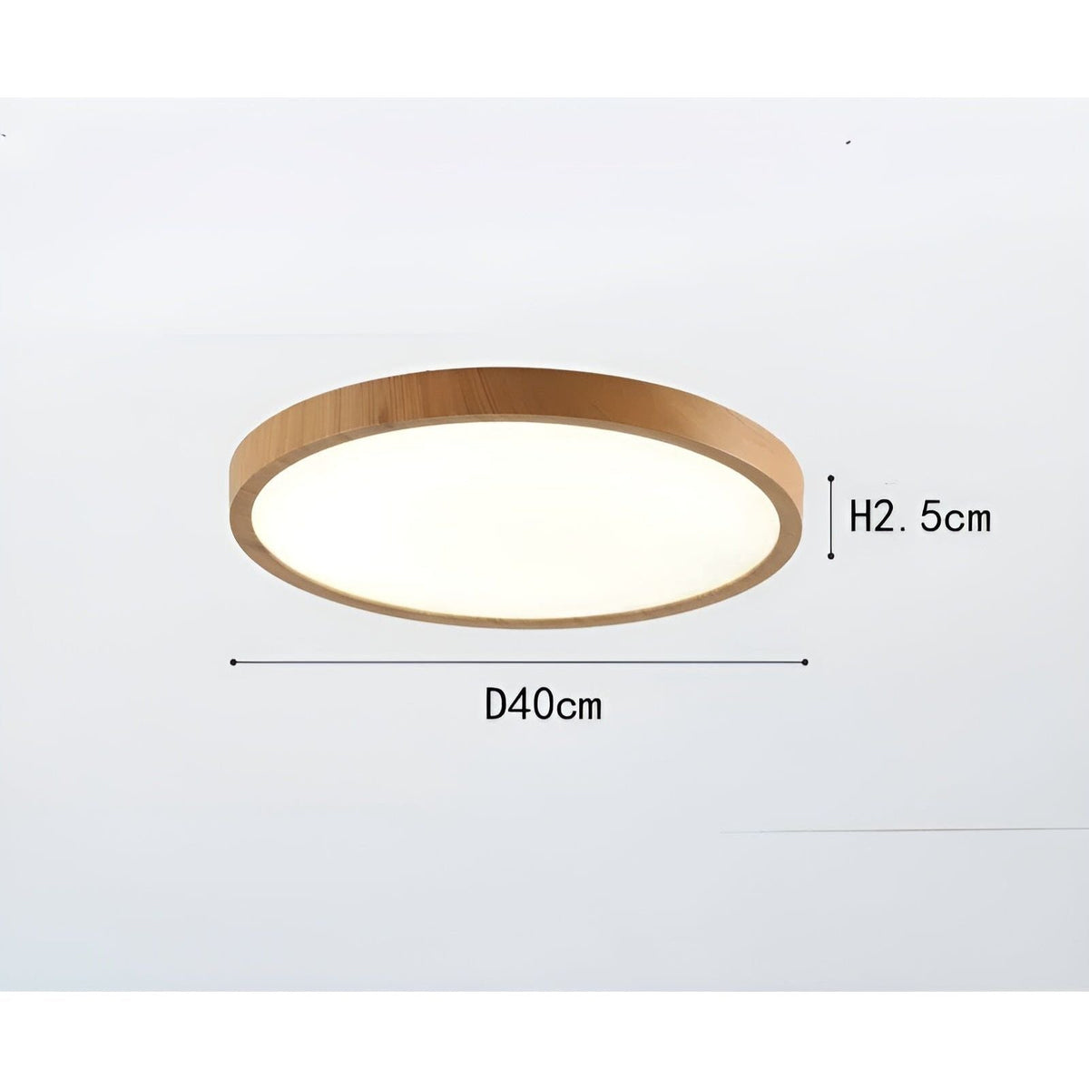 GrainGlow Light - Modern Ultra-Dunne Houten Plafondlamp